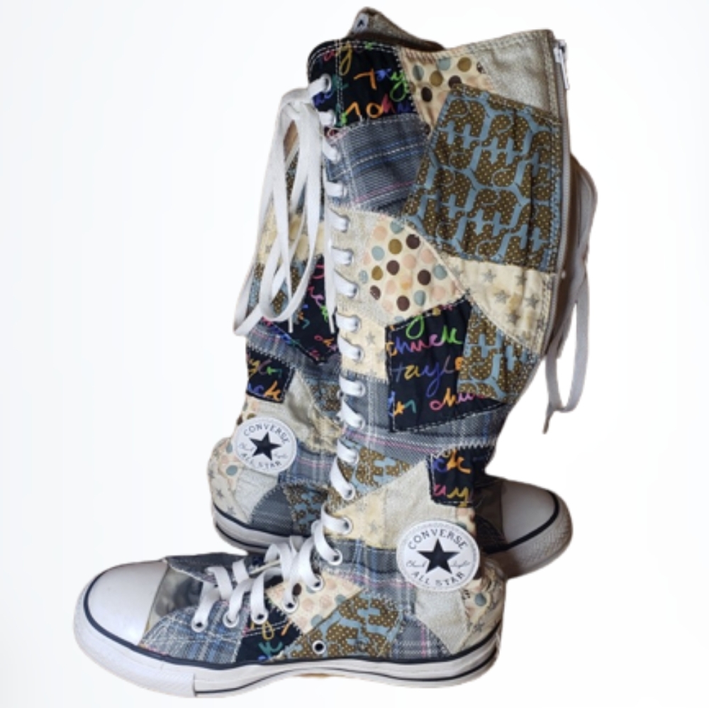 RARE patchwork knee-high Converse - Womens' size 8 - Mens' size 6